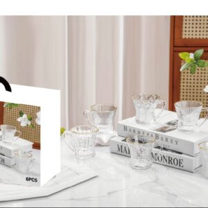 Juego de 6 tazas de vidrio 120 ml