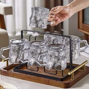 Juego de 6 tazas de vidrio 245 ml