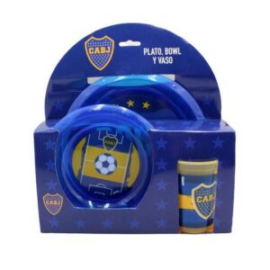 CKBO268 - SET PLATO 22 CM BOWL 17 CM Y VASO 350ML BOCA JR.
