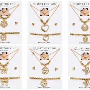 Set 2 collares, pendientes y pulsera CLL-006 12U/P