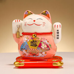 Gato de la suerte rosa 15 * 16 * 18 cm