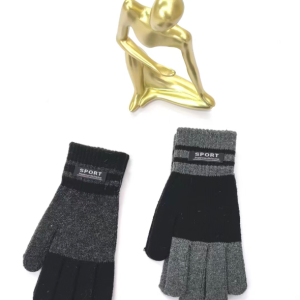 Guantes de lana para hombre Negro/Gris 12U/P