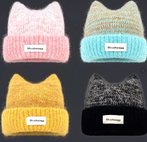 Gorro adulto orejas de gato tejido peluche Surtido