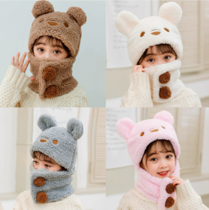 Gorro niños oso con bufanda integrada Surtido