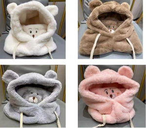 Gorro oso con bufanda integrada Surtido