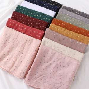 Bufanda de tul con estampado dorado 110g 70*180cm Surtido
