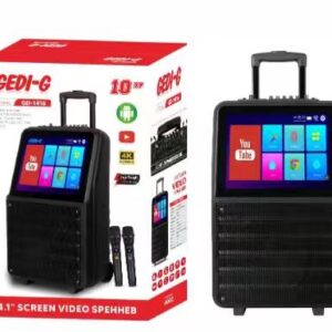 Parlante KTV de alta definición Pantalla táctil Doble micrófono inalámbrico + control remoto 37 * 21 * 58 cm