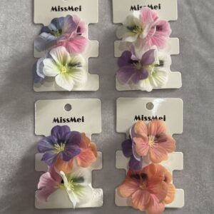 Set x2 Hebilla Flor Color Surtido
