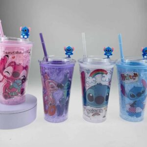 Nuevo vaso para bebidas frías de Stitch 450 ml 17 x 10x 6.5 cm
