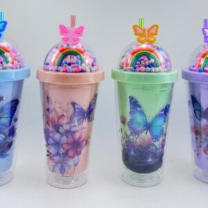 Nuevo vaso para bebidas frías de Mariposa 450 ml 20 x 10 x 6,5 cm