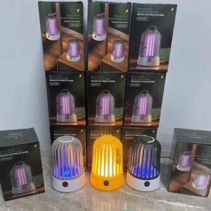 Lámpara antimosquitos eléctrica y silenciosa con puerto USB recargable