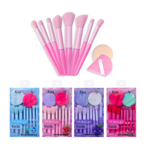 Kit Maquillaje 8 Brocha + 2 Esponja