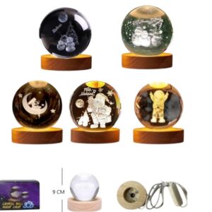 BOLA LED DE CRISTAL 8CM LED VARIOS MODELOS USB