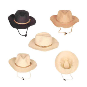 LN12UO7445 - SOMBRERO RAFIA CINTA DE PU CON HEBILLA