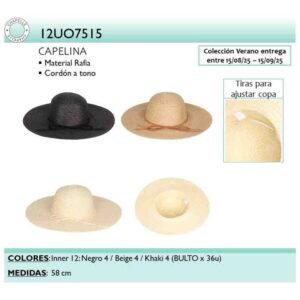 LN12UO7515 - CAPELINA RAFIA CORDON A TONO