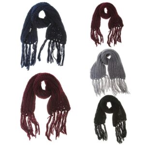 MD27640 - BUFANDA LISA CON FLECOS 15 X 100 CM