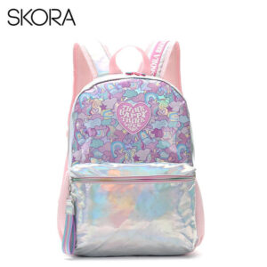 MD35348 - Mochila Think Happy Prints Unicornios Holograma 18"