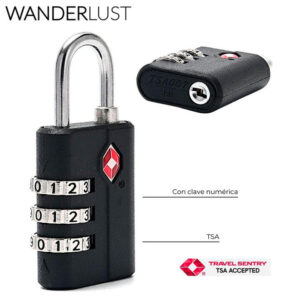 MD38256 - Candado TSA Numèrico de ABS Wanderlust 3x6 Cm