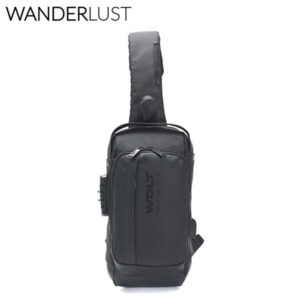 MD39541 - Morral Sling Con Cerradura Y USB Tela Impermeable 32x18x10 Cm