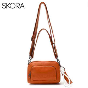 MD40351 - BANDOLERA TANGER DOBLE CORREA CON REMACHES Y LLAVERO 20 X 12 X 7 CM