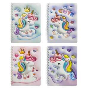 PK2411272 - Cuaderno Unicornio 3D 60 Hjs. 14x20 Cm