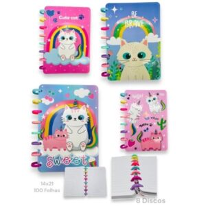 PK2411357 - Cuaderno Gato Con Espiral Color 100 Hjs. 14x21 Cm