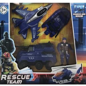 SET RESCATE MED. C/JEEP Y LANCHA (28CM X 26CM X 11,5CM)