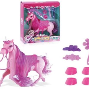 UNICORNIO CON ACCESORIOS (24,5CM X 20,5CM X 7,5CM)