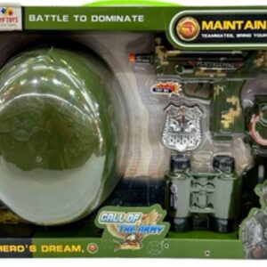 SET MILITAR C/CASCO Y AMETRALL. (33CM X 5,5CM X 46CM)