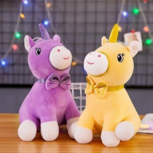 PELUCHE UNICORNIO VOLETA/AMARILLO 30CM 1389-24