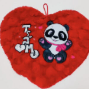 Almohada corazón Te Amo con panda 30cm