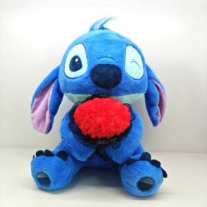 Peluche punto de costura sosteniendo una rosa ( 30cm)