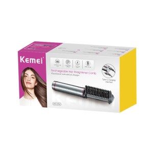 rechargeable hair straightener comb km-559