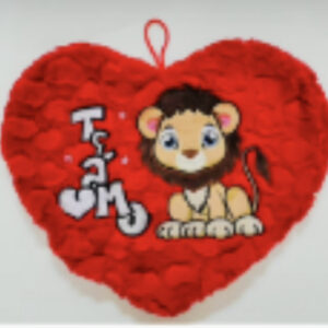 Almohada corazón Te Amo con león 30cm