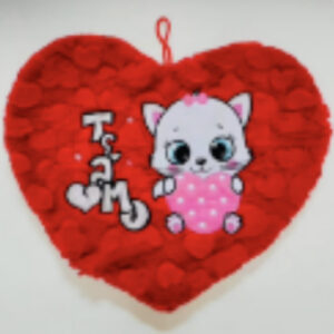 Almohada corazón Te Amo con gatita 30cm
