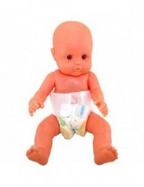 BEBE PLASTISOL CON PAÑAL EN BOLSA 37CM