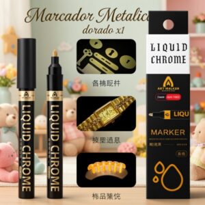 Marcador Metalica dorado x1 1002A