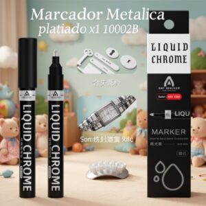 Marcador Metalica platiado x1 1002B