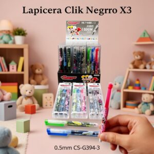 Lapicera Clik Negro X3 0.5mm CS-G394-3