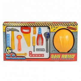 HERRAMIENTAS CON CASCO PLASTICO EN CAJA