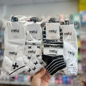 MEDIAS CORTAS 3PCS BLANCAS Y NEGRAS MELY