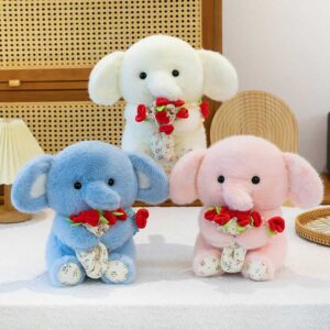 Elefantito con rosa 30cm