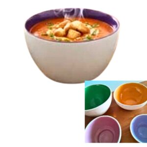 BOWL CONSOME BICOLOR PORCELANA 12 X 8 CM
