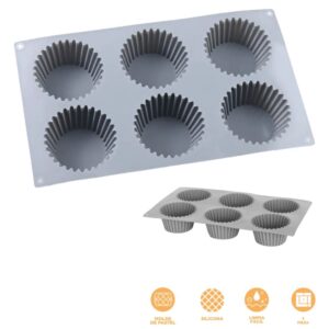 MOLDE TARTELETAS X 6 SILICONA GRIS PARA HORNO