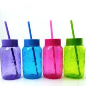 BOTELLA PLÁSTICO COLOR DISEÑO DE FRUTAS INFANTIL 500 ML CON SORBETE
