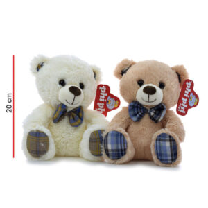 Peluche Oso Sentado Blanco Y Beige 20 Cm