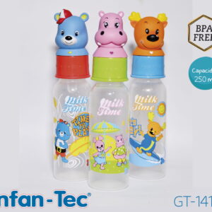 MAMADERA DE 250 ML CON TAPA ANIMADA (x12)