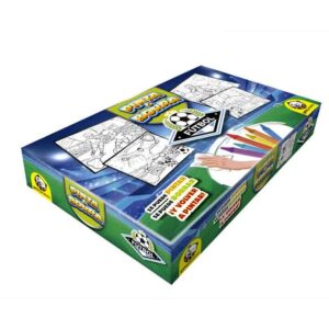 GT5431 - PINTA Y BORRA FUTBOL CONTIENE LAMINAS 24 X 20 CM CAJAS DE CRAYONES Y PAÑOS