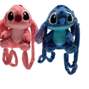 MOCHILA PELUCHE STITCH ROSA/AZUL