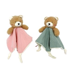 TRAPITO DE APEGO OSO ROSA Y CELESTE 24CM